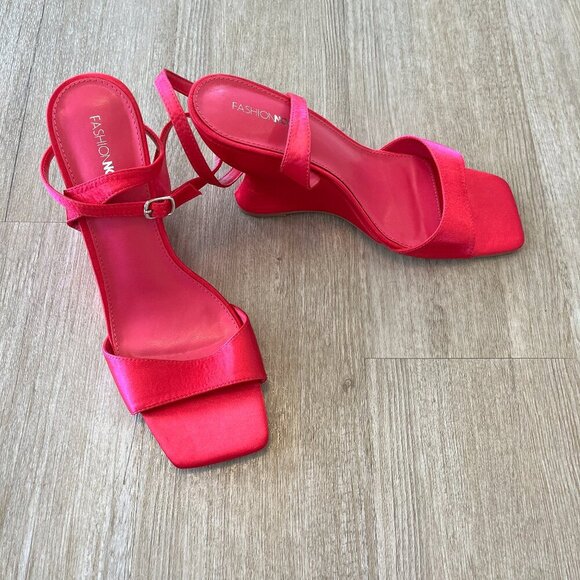 Womens Fashion Nova Pink Maliah Wedges - 10 - Picture 1 of 8